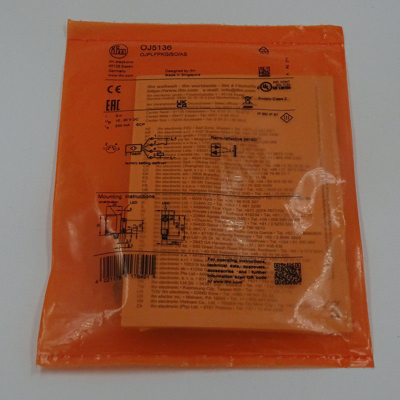 (议价)全新原装德国IFMOJ5136激光镜面反射光电传感器0J5