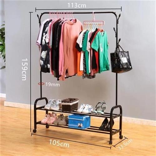 衣帽架卧室网红家用单杆式挂衣服晾衣杆落地挂包女生简约凉衣时尚
