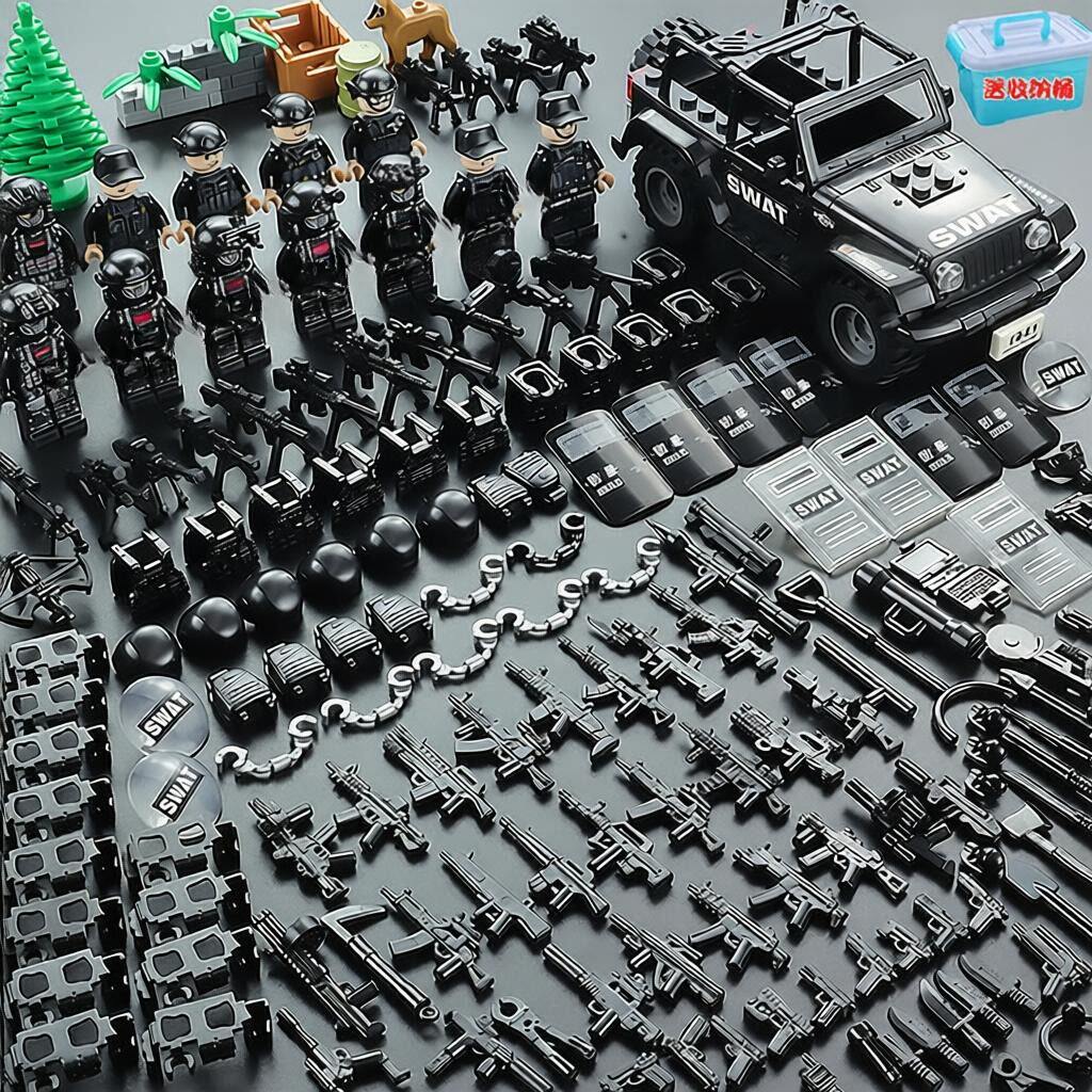 积木小人三角洲行动人物积木兼容军事迷小人仔特种兵警察武装部队