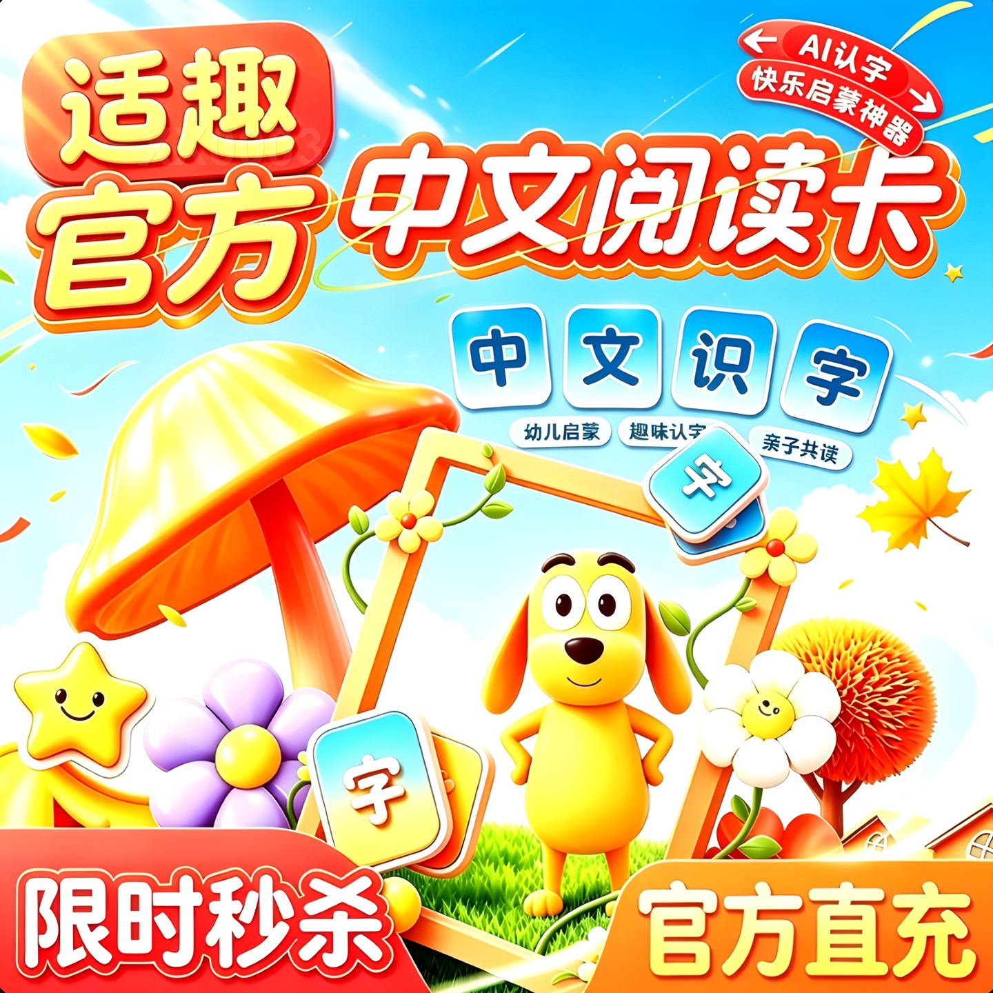 适趣快乐认字AI智能21天幼升小一年级识字阅读认准田博士独立账号