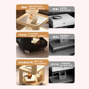 收纳置物架子边几 可移动床头柜小型家用卧室创意小推车极简时尚