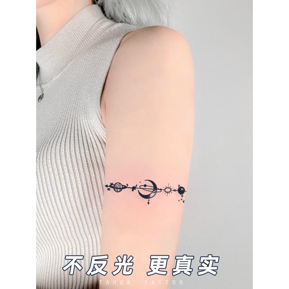 她画 星球手环草本纹身贴 果汁半永久防水持久女臂环本草贴纸图案