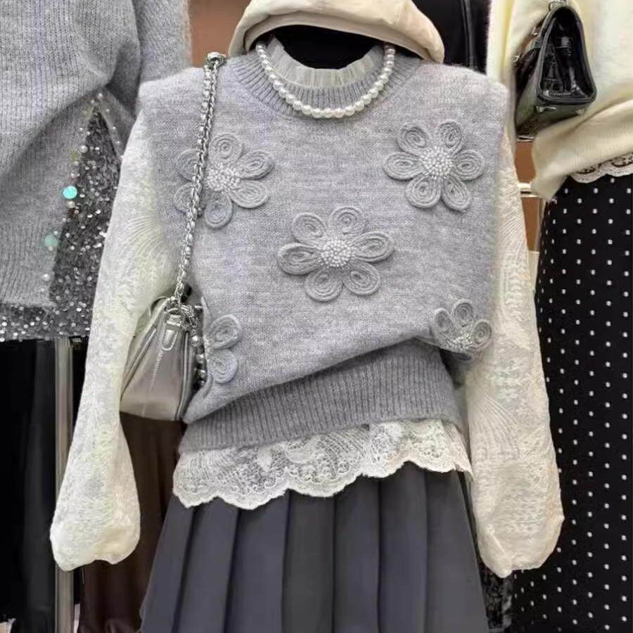 今年流行的漂亮套装女2025新毛针织衫