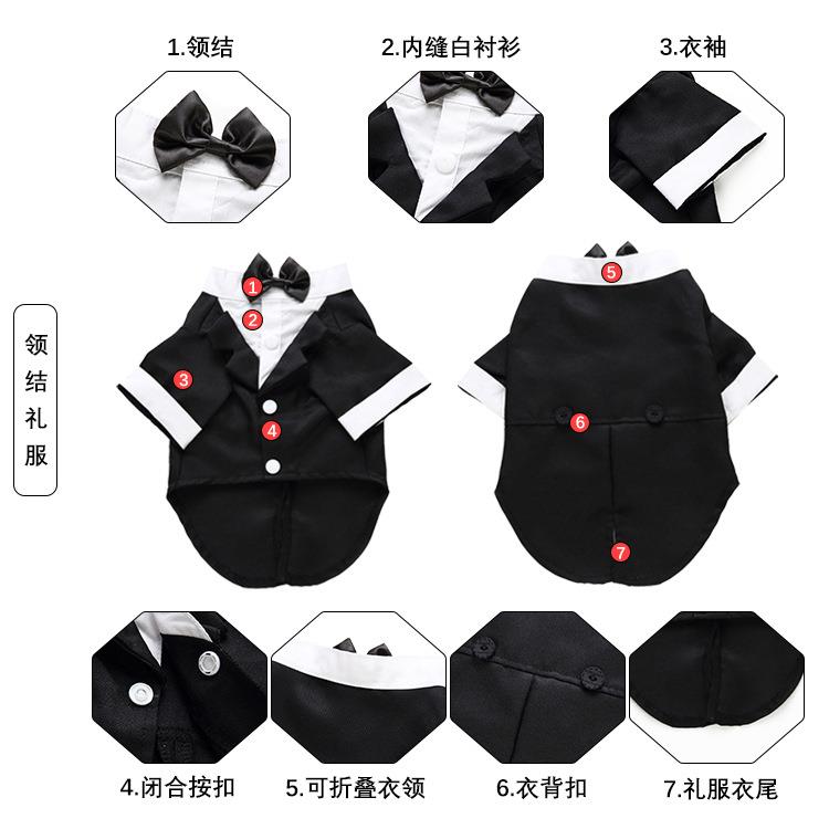 新款直销跨境宠物衣服绅士狗西装小猫衣服秋冬万圣诞装猫狗燕尾服