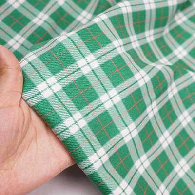 直销新款春夏连衣裙旗袍格子面料 TR弹力色织布 西装套装时装格纹