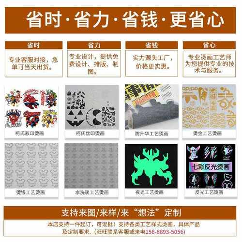 新款直销现货热转印烫画柯式字母卡通烫画LOGO烫标服装印花胶印烫