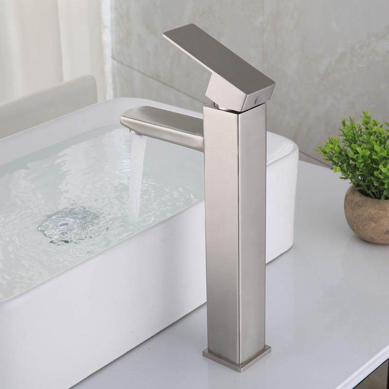 直销新款304不锈钢方形脸盆龙头 冷热台上盆洗脸盆洗手盆 四方单,家装主材,面盆龙头,淘宝优惠券,粉丝福利购,淘宝优惠卷