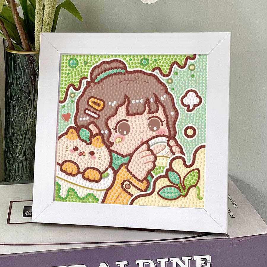 新款直销钻石画儿童2023年新款带框满钻手工点贴钻粘钻女孩砖石贴,居家布艺,钻石绣,淘宝优惠券,粉丝福利购,淘宝优惠卷