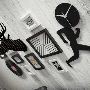 直销新款高分子292工业风照片墙现代客厅钟表组合相框墙装饰画框