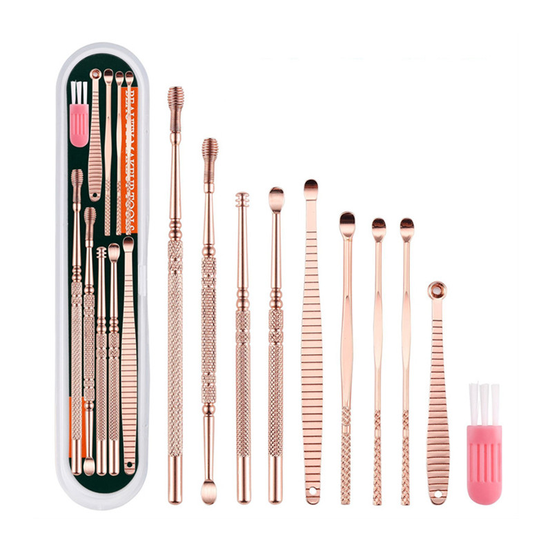 5/6/7/9/10Pcs Ear Cleaner Set Spiral Ear Pick and Ear Wax Re