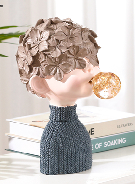 北欧创意吹泡泡女孩摆件客厅电视柜玄关家居装饰品少女心房间摆件