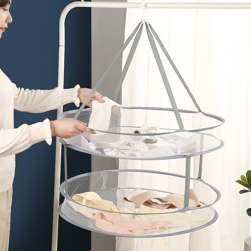 双层晒羊毛衣羊绒衫不变形晾衣篮网兜晾晒网袜子围巾内衣铺晾衣架