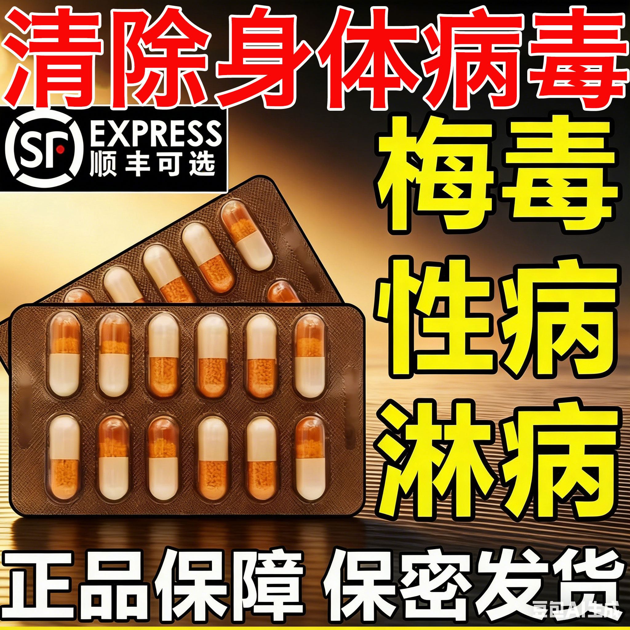 性病梅毒淋病专用药抗体转阴药特效非阻断梅毒治疗药青霉素口服药