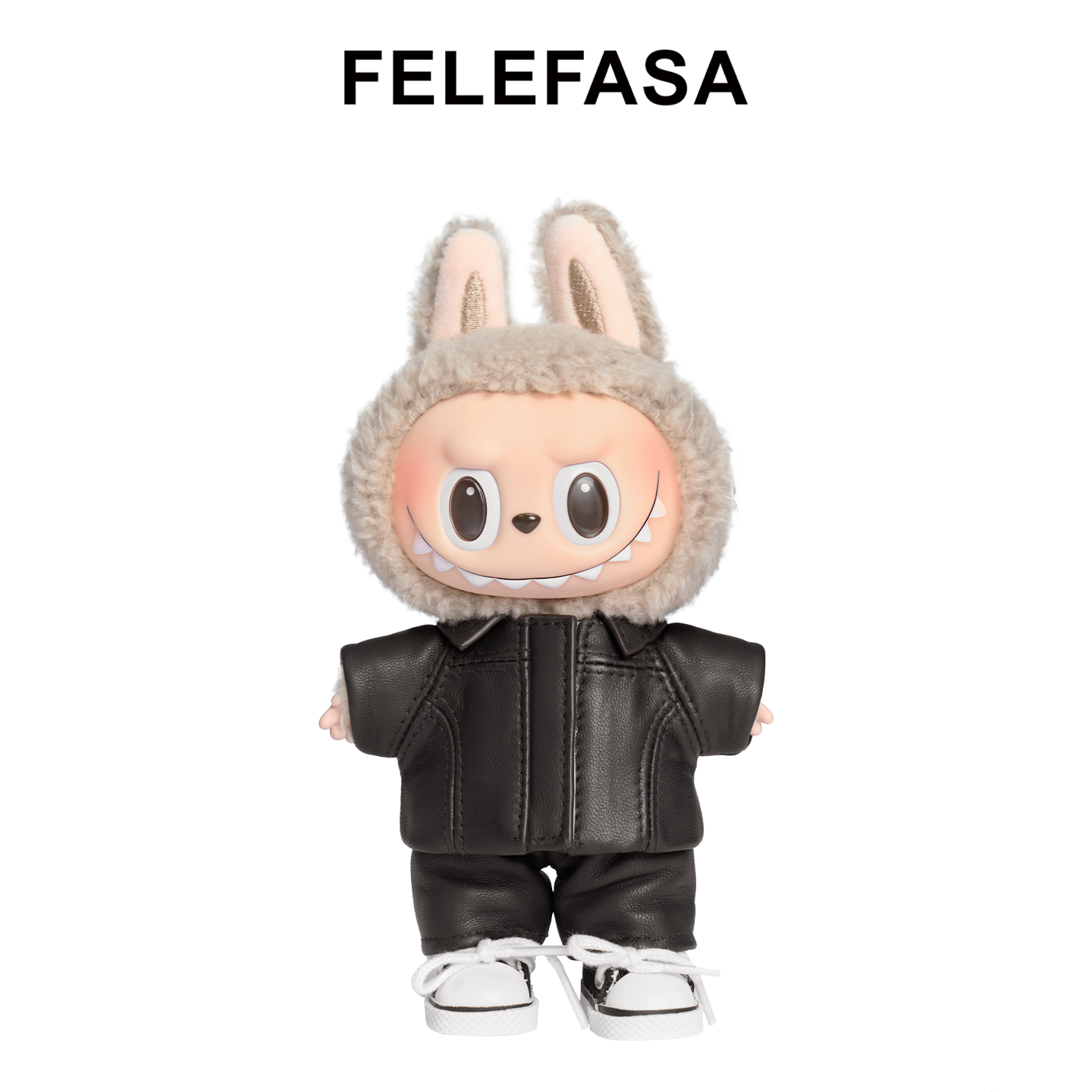 FELEFASA斐梵萨 Moosu系列公仔玩偶服饰labubu娃衣羊皮夹克套装