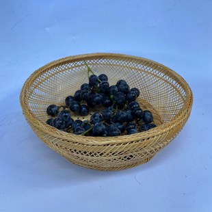 饰 圆形竹盘竹篮篮子收纳筐工艺品点心手工竹编家用装