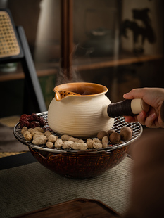 围炉煮茶烤奶罐煮茶壶家用云南土陶罐罐奶茶陶壶可干烧茶壶茶罐