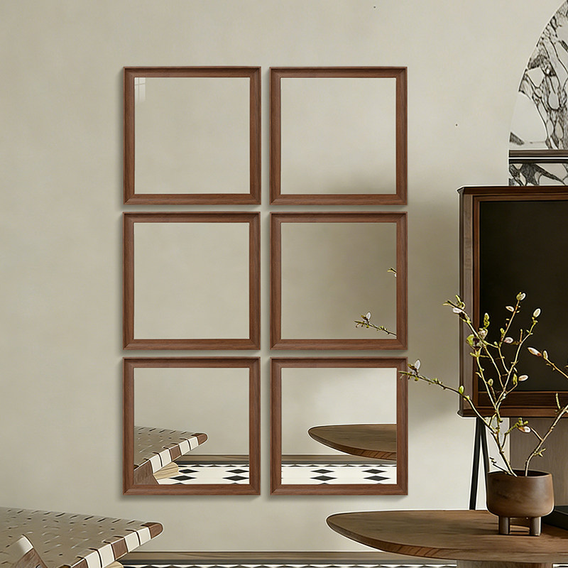 中古风餐厅镜子客厅背景墙复古壁挂全身镜穿衣镜玄关镜粘贴组合镜,住宅家具,穿衣镜,淘宝优惠券,粉丝福利购,淘宝优惠卷