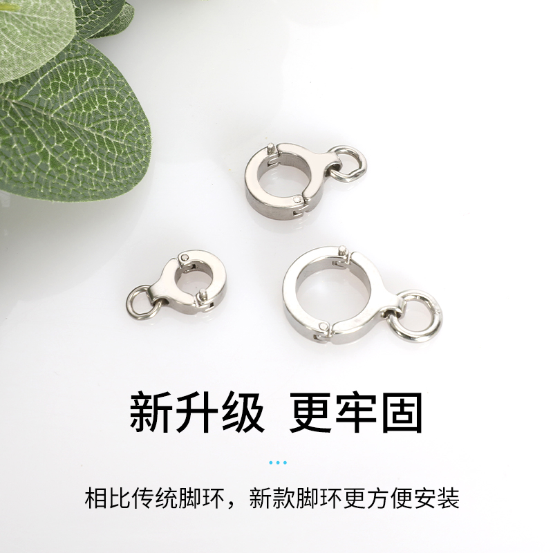 316不锈钢鹦鹉脚环卡针活扣虎皮玄凤鸟脚链安装方便免费刻字定制
