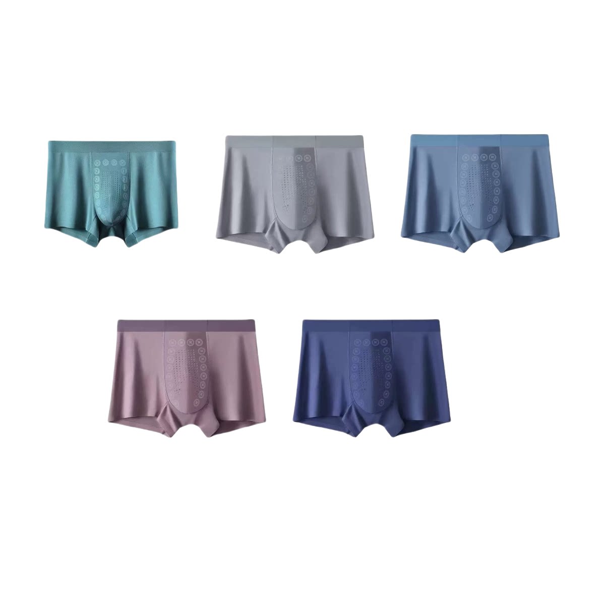 Mina高奢-牛牛子无痕男莫代尔按摩负离子桑蚕丝底裆平四角裤