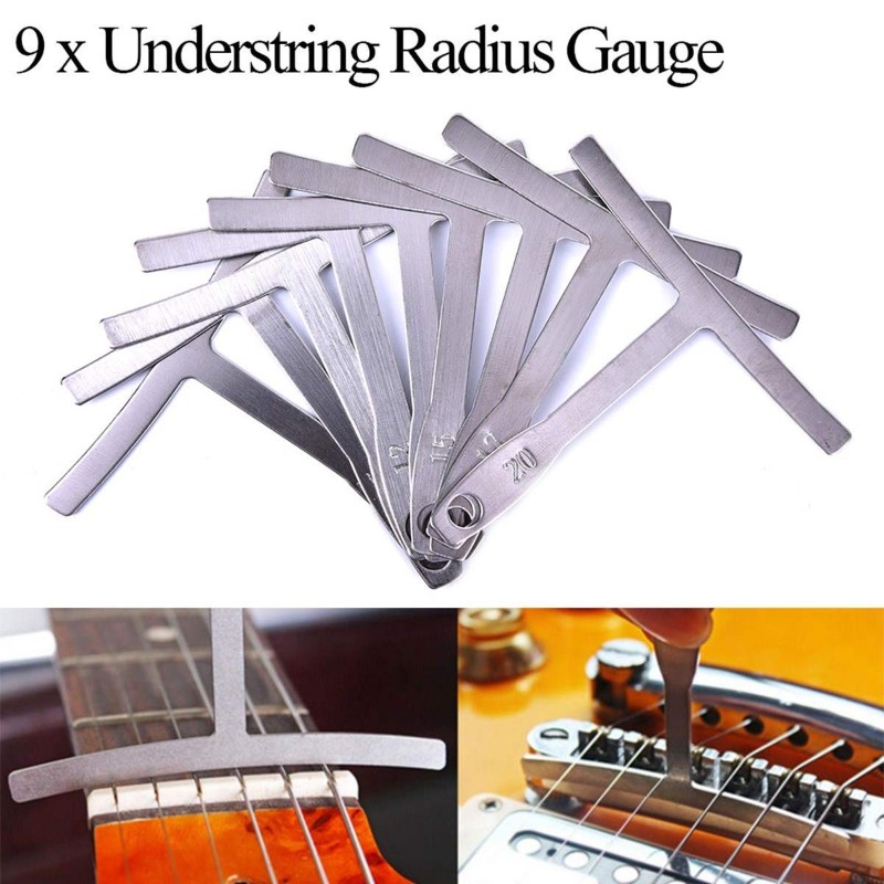 9 guitar under chord radius gauges metal radian measurement