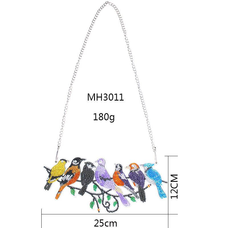 DIY Diamond Painting Pendant Wind Chimes Birds Hanging Ornam