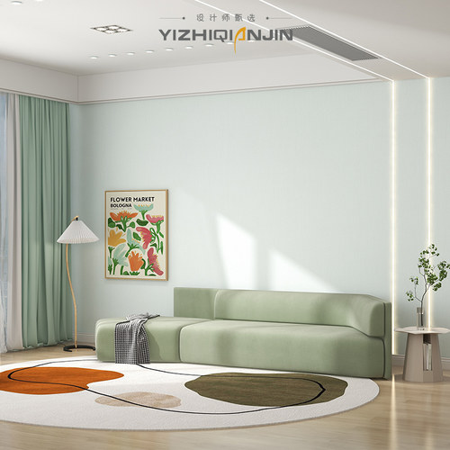 客厅奶油色墙布无缝全屋素色条纹卧室真丝高级感壁布太空漫步灰