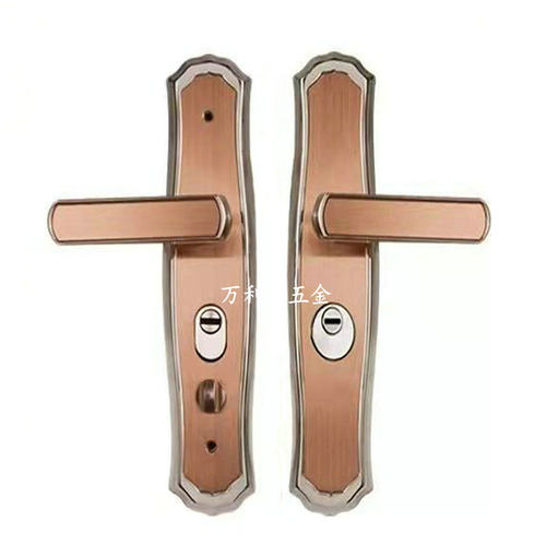 。304不锈钢门锁板手锁防盗门面板拉手红古铜拉丝花瓶多功能把手