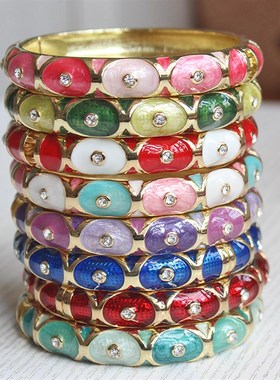 北京景泰蓝手镯复古民族风圆眼款手串时尚饰品首饰镀金送女友妈妈