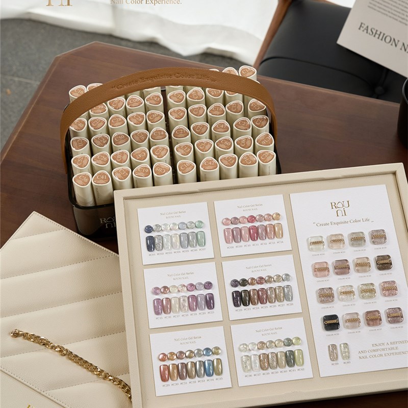 ROUNI柔倪千金60色甲油胶套装2023美博会新品流行色美甲店用全套