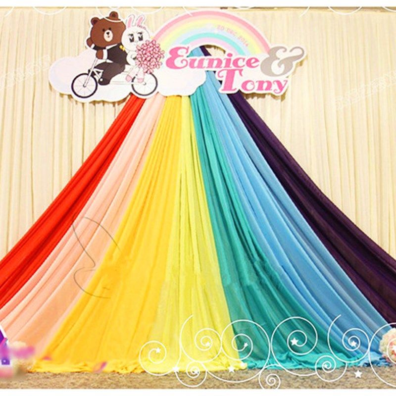 婚礼背景墙婚庆背景纱幔舞台装饰场景布置纱幔新款沙曼装饰布幔