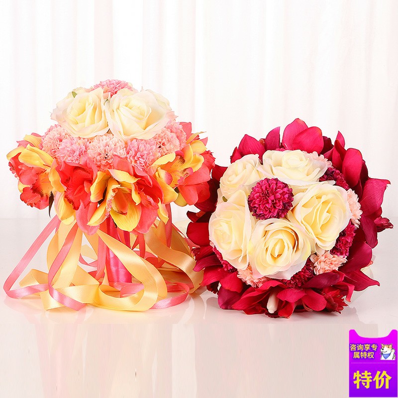 结婚手捧花婚庆韩式新娘仿真手捧花中式伴娘欧式森系用品婚礼花束