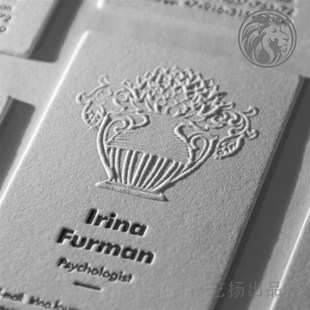 棉纸凹印/棉纸激凸名片/烫凹名片/压凹名片