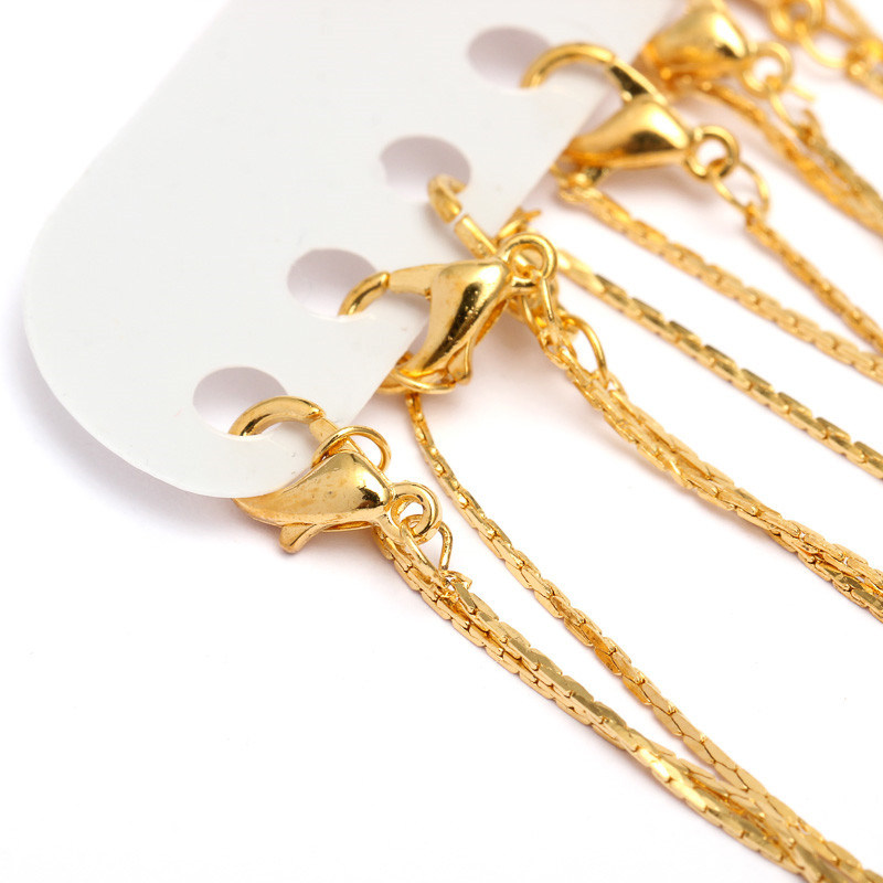 12pcs Necklace Curb Chains 40cm Length Lobster Clasp Metal L