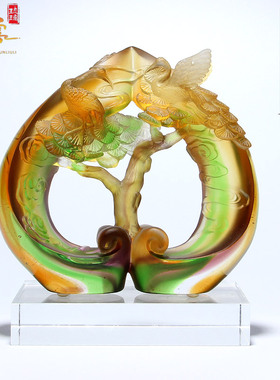 水晶寿桃摆件琉璃工艺品送给长辈7080岁大寿寿礼老人生日祝寿礼物