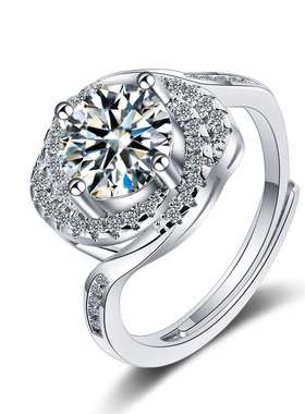 Zirconium flash diamond ring live mouth niche design fashion