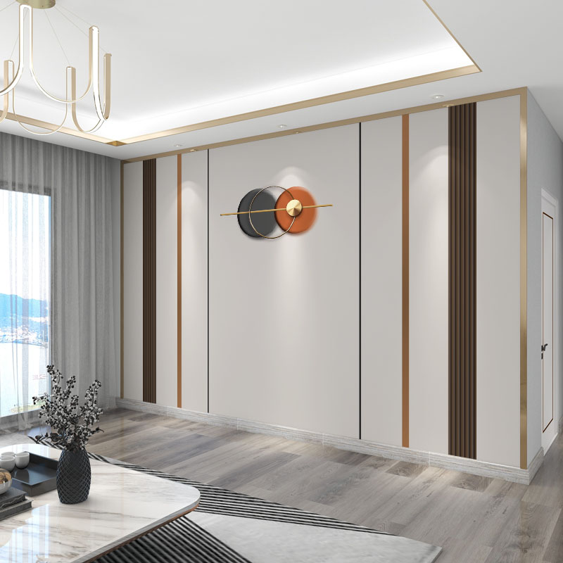 电视背景墙壁纸8d立体客厅沙发轻奢墙布卧室仿格栅线条影视墙壁布