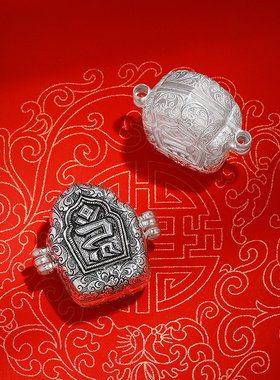 S990纯银做旧臧式平纹嘎乌盒民族风可打开装物件嘎乌盒子吊坠男款