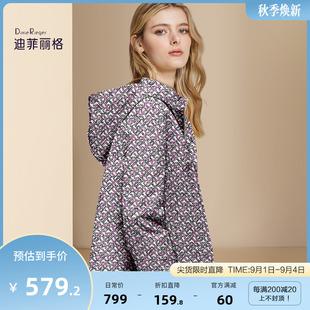 迪菲丽格90白鸭绒连帽羽绒服女2024年冬季新款短款小个子格纹外套