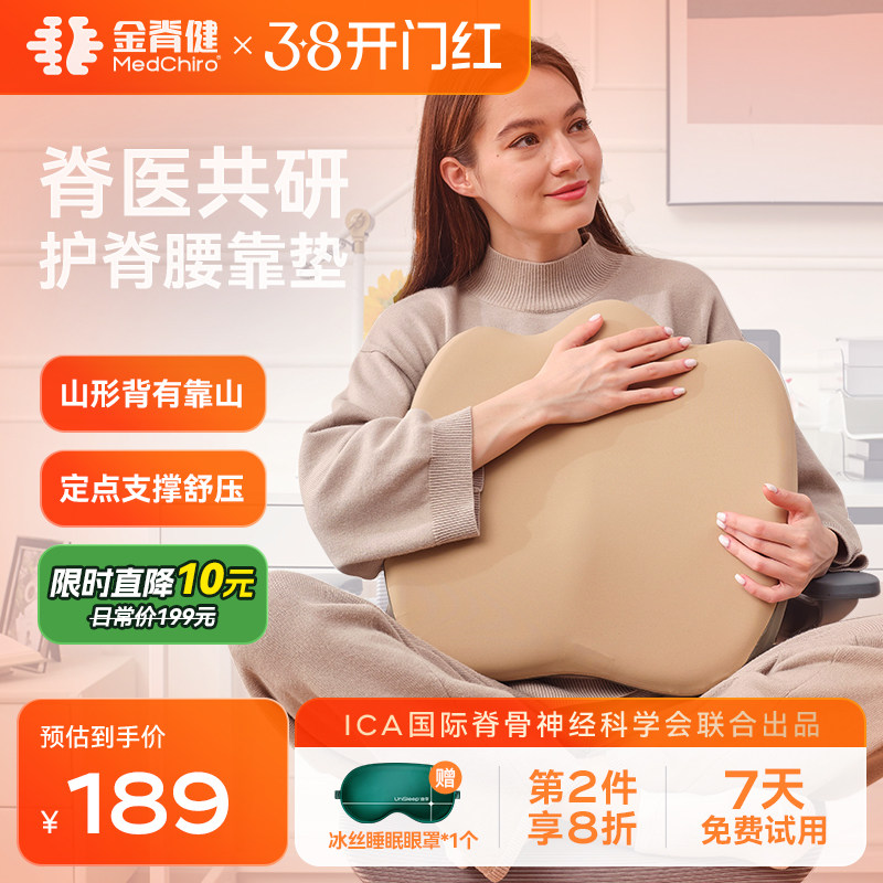 MedChiro金脊健山脊垫 护脊靠垫办公椅腰靠垫 久坐护腰垫汽车靠垫