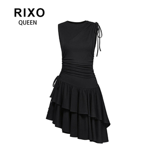 气质修身 新款 显瘦小众裙 QUEEN设计感不对称连衣裙女2026夏季 RIXO