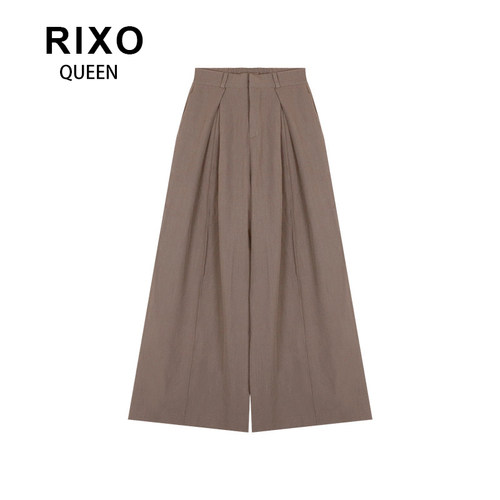 RIXO QUEEN高腰宽松显瘦西装裤阔腿裤直筒裤女夏季垂感拖地长裤子