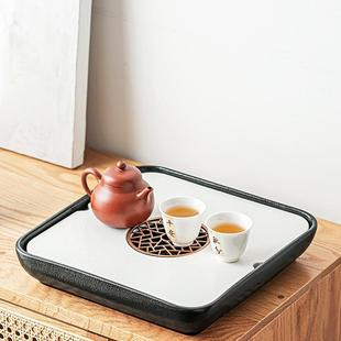 直销储水茶盘陶瓷家用简约干泡台办公室便捷移动小茶台托盘高 新款