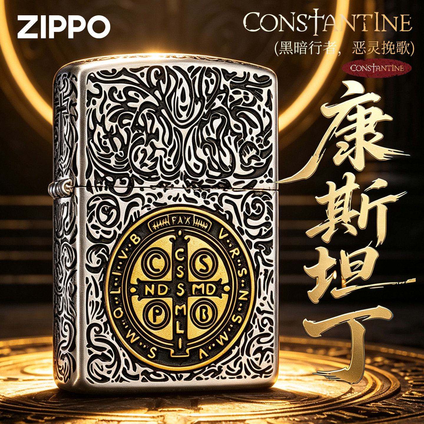 zippo打火机盔甲康斯坦丁龚颖鹏作品防风官方正品生日礼物送男友