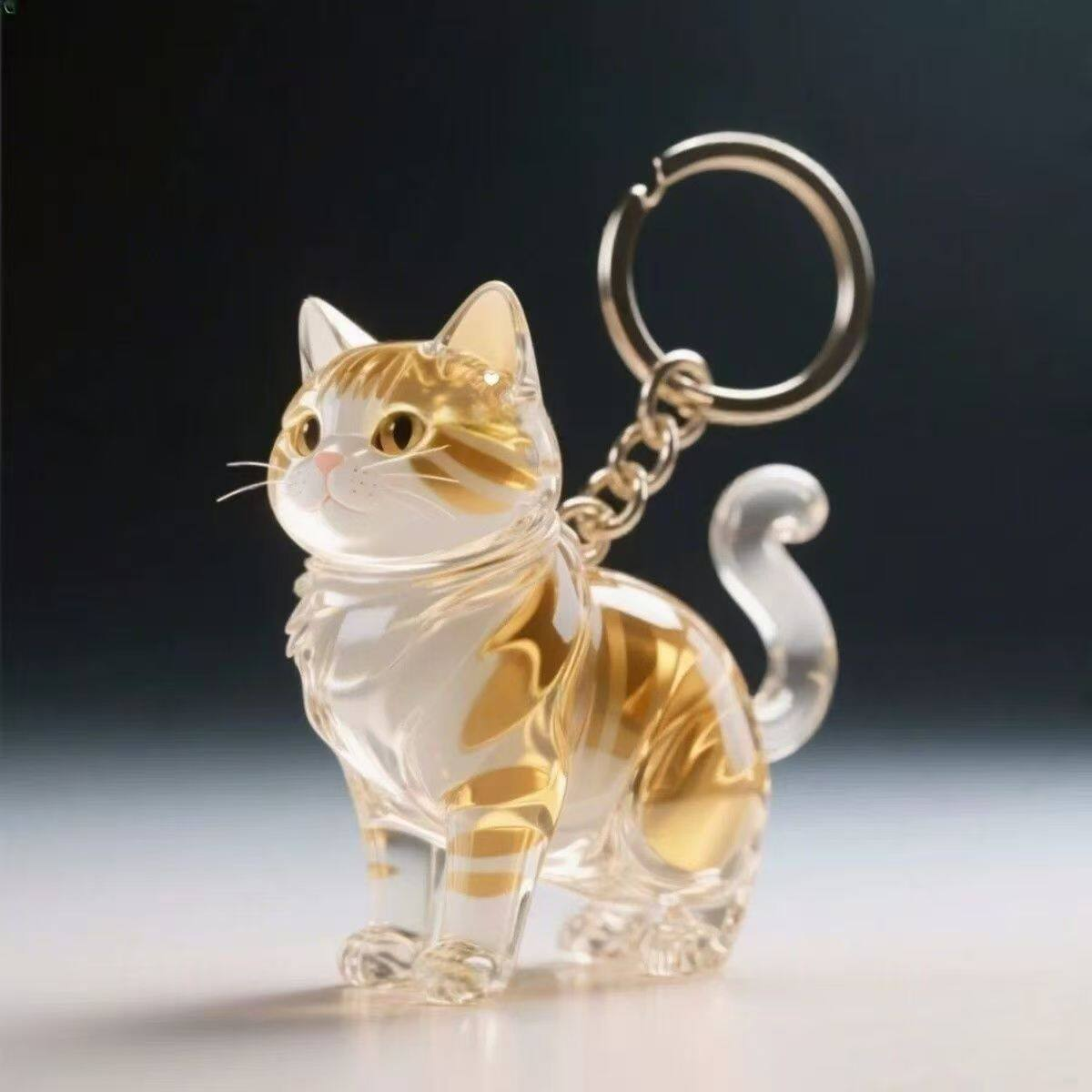 猫咪毛发存放胶囊小猫透明毛发收纳吊饰扭蛋纪念收藏钥匙扣包挂件