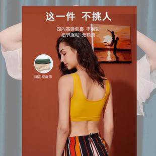 直销新款 内衣女无钢圈防走光文胸美背聚拢裹胸运动 新款 冰丝一体式