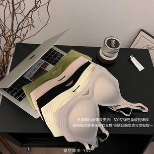 新款直销嘉美姿承托力一体杯内衣 女夏季薄款镂空无痕小胸聚拢运