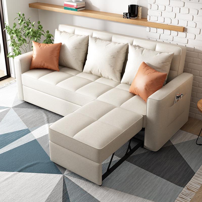 直销新款沙发床两用多功能可折叠客厅布艺伸缩小户型三人组合 科