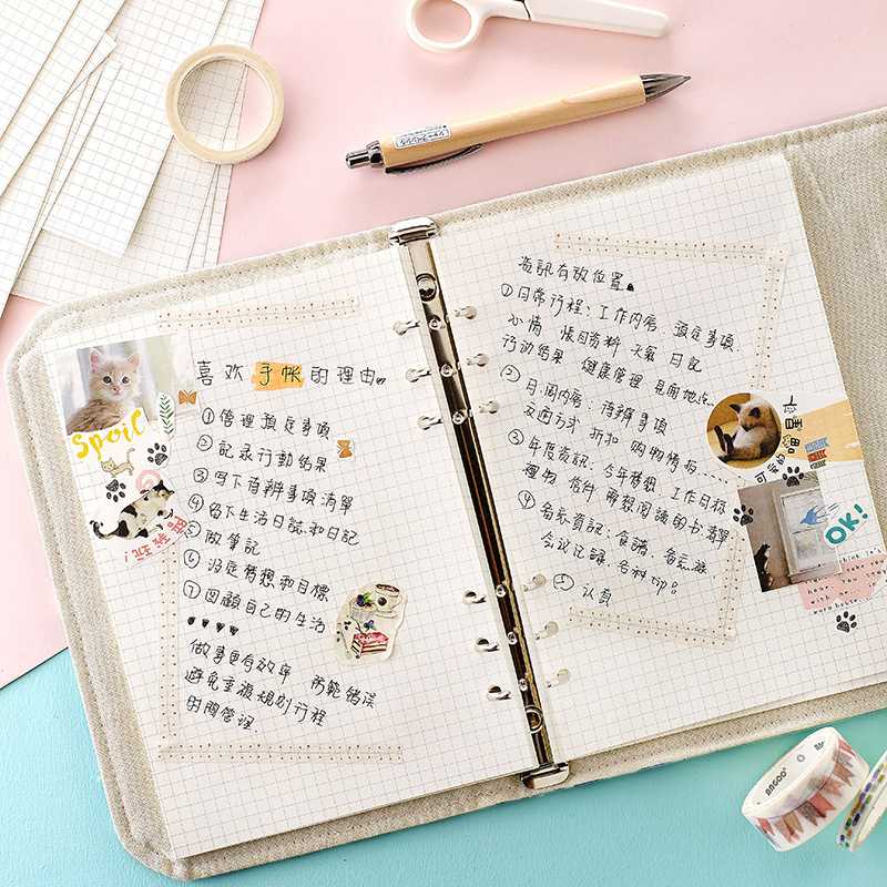 新款直销活页内芯笔记本6孔活页纸A5a6替换6孔空白方格牛皮纸手帐