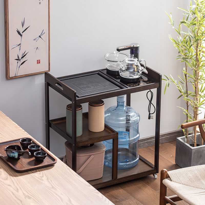 新款直销新型楠竹茶柜边几茶水柜客厅茶台烧水壶一体桌家用小型茶
