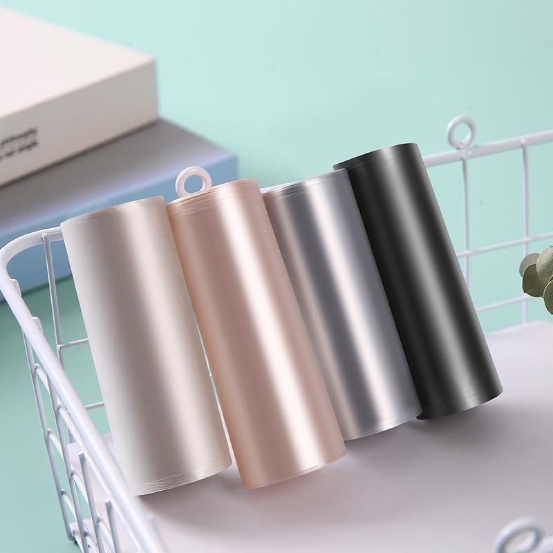 新款直销彩色大号加厚平口垃圾袋 日式科技黑45*50PE五连卷100只